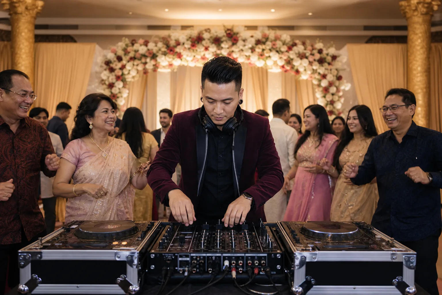 Professional Malaysian event-planning scene for Indian wedding DJ