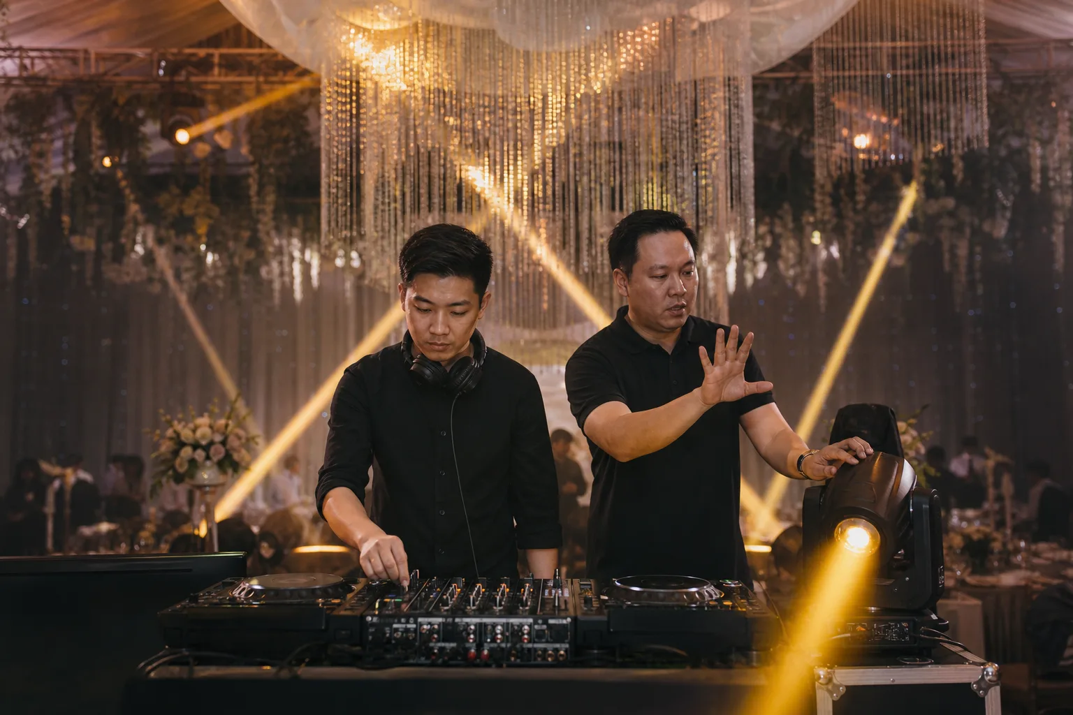 Professional Malaysian event-planning scene for DJ lighting and stage effects planning