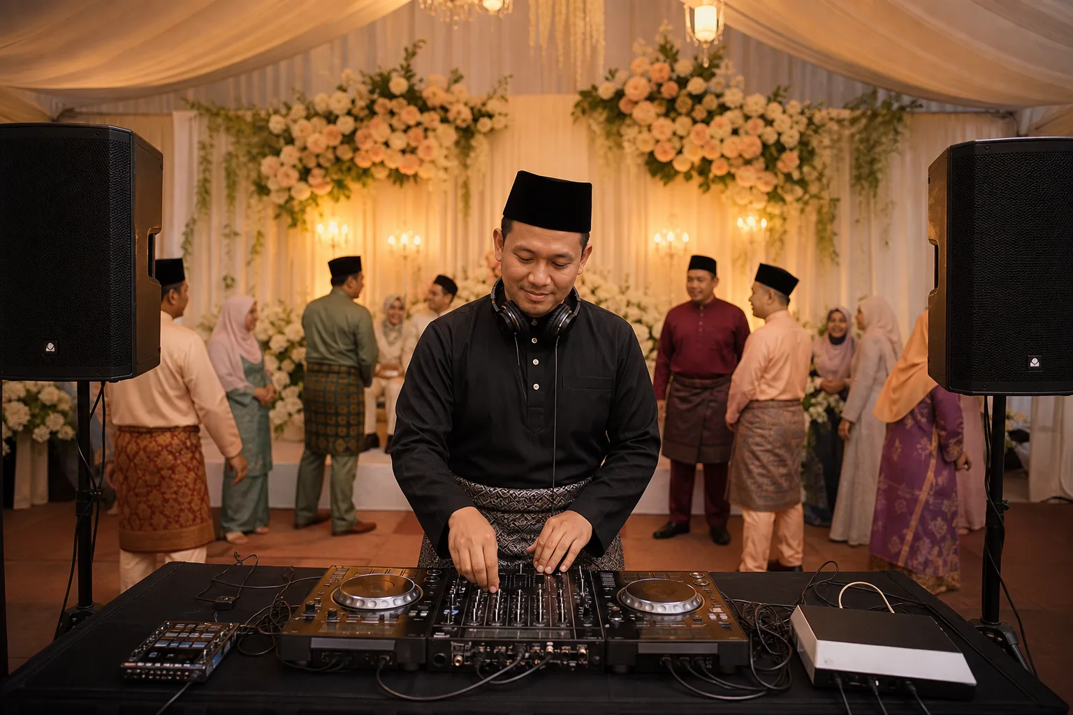 Adegan perancangan acara profesional untuk DJ majlis perkahwinan Melayu