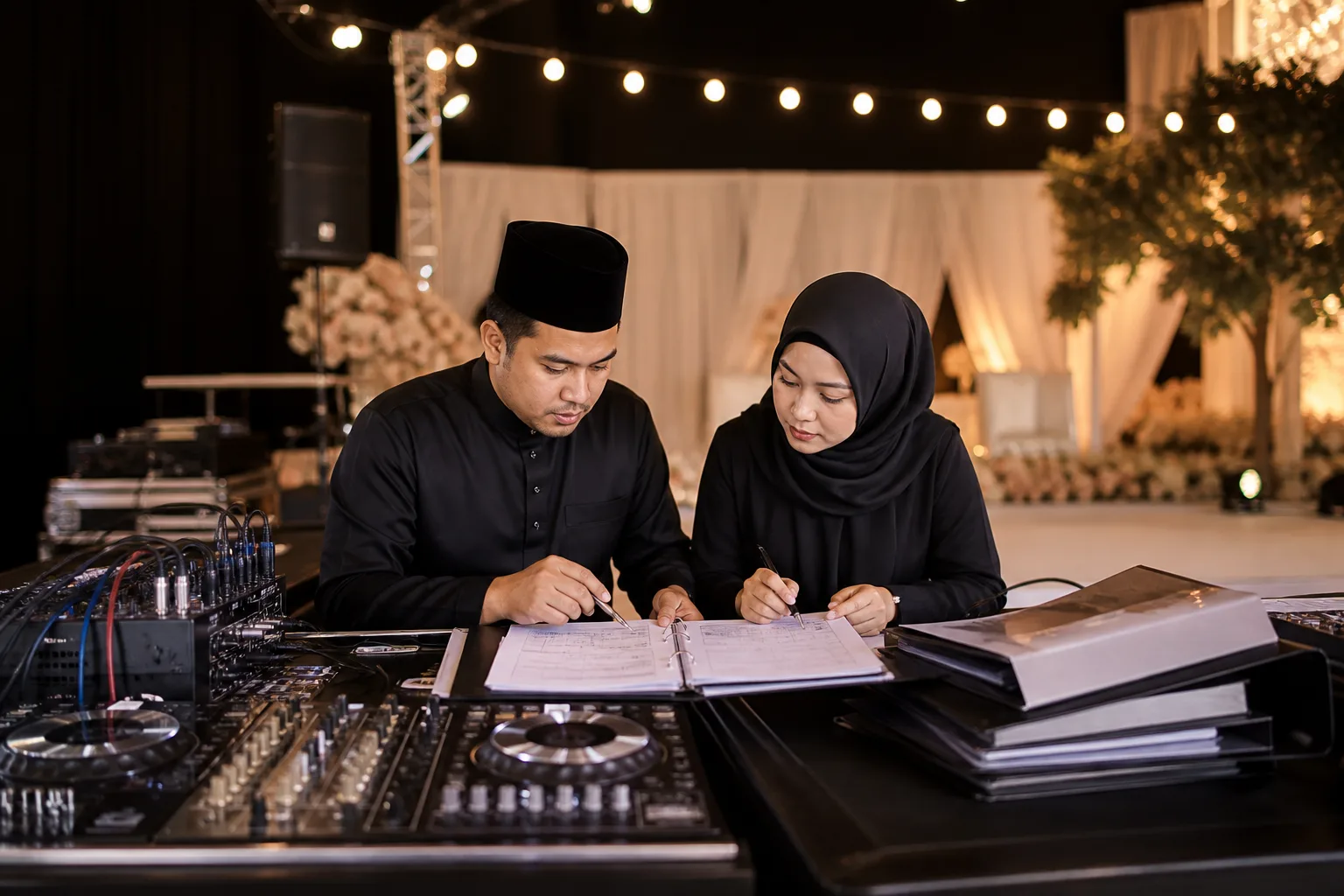 Adegan perancangan acara profesional untuk Cari jawapan atau alat yang paling hampir dengan acara anda