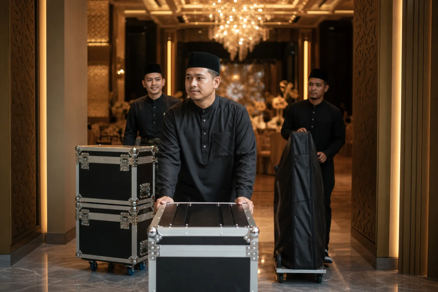 Adegan perancangan acara profesional untuk Liputan perancangan dan pertanyaan DJ mengikut kawasan
