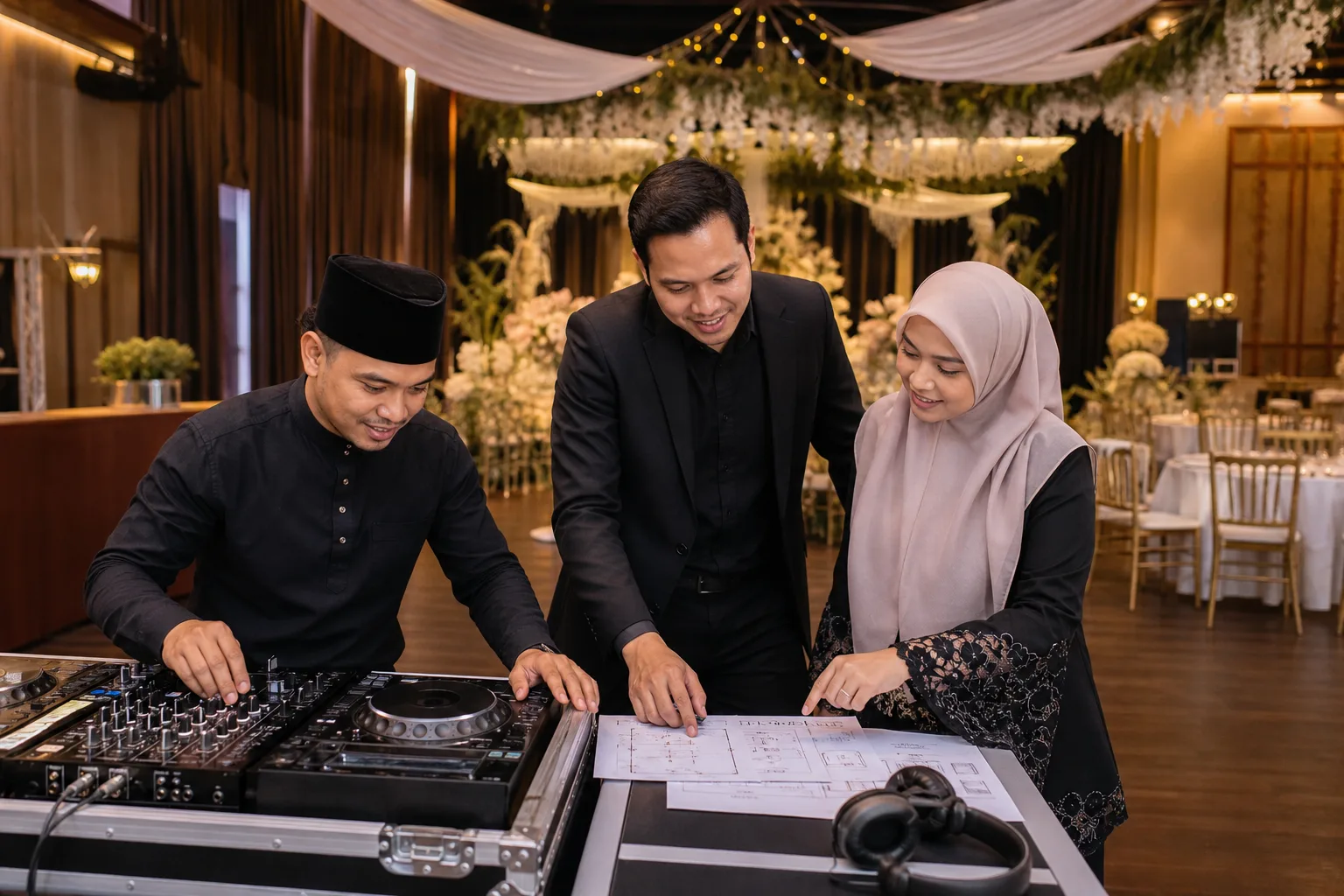Adegan perancangan acara profesional untuk Pilih persediaan DJ yang sesuai untuk acara anda