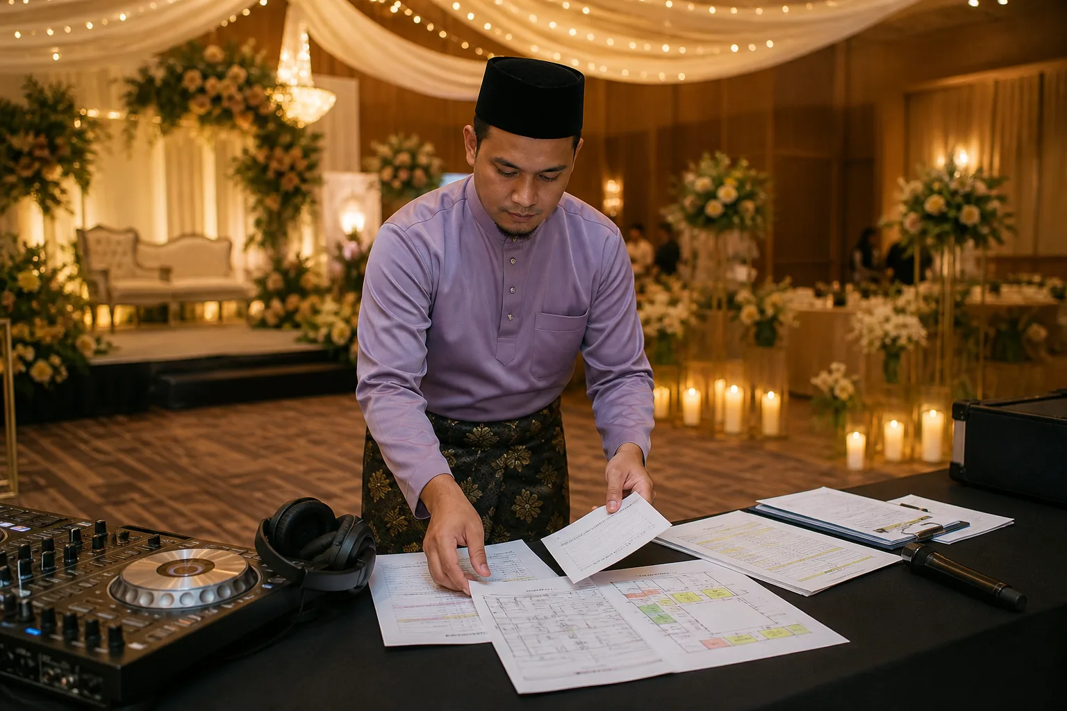 Adegan perancangan acara profesional untuk Tukar idea yang belum lengkap kepada butiran yang boleh diberi sebut harga