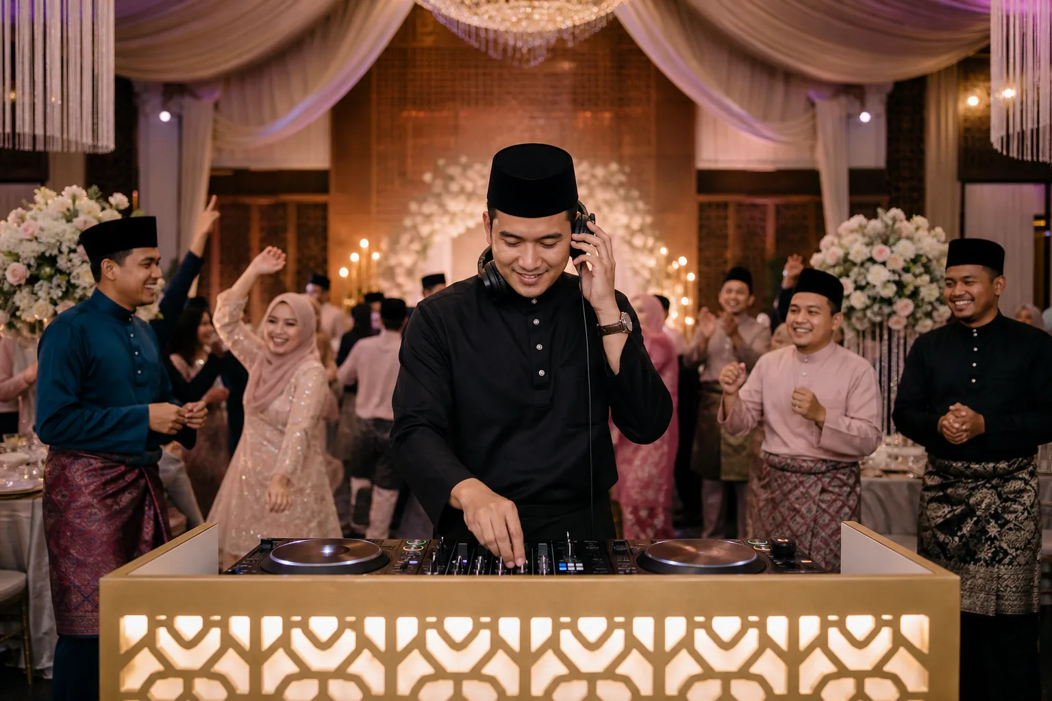 Adegan perancangan acara profesional untuk DJ perkahwinan